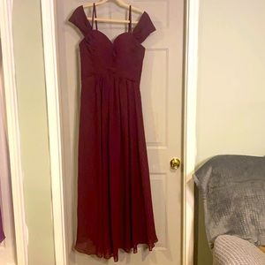 Wine colored corset back dress